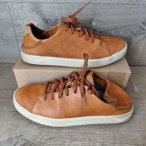 Olukai Shoes Mens Size 9.5 Lae' Ahi Li 'iliBrown Leather Convertible Sneakers